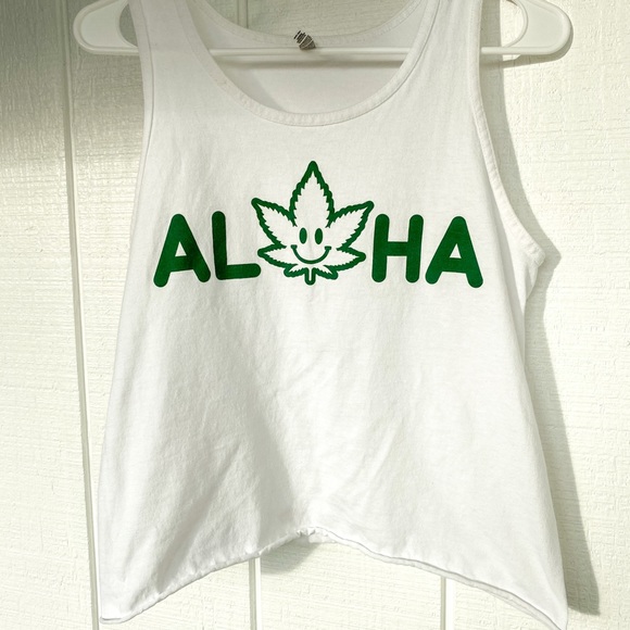 SOLD Pakalolo Leaf Print Weed Tank Top - Picture 2 of 7